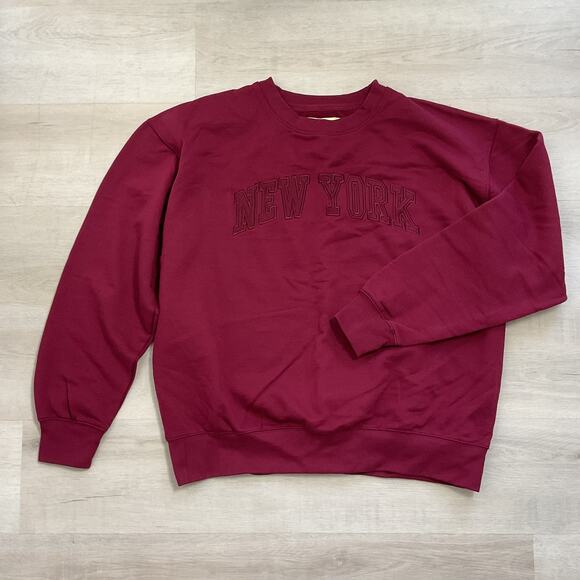 New York Popular Embroidered Burgundy Old Money Classic Sweater XL - Picture 1 of 6